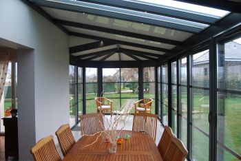 veranda toiture mixte eclairage led Serres-Castet