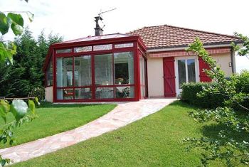 veranda toiture multipentes alu rouge basque Morlaas